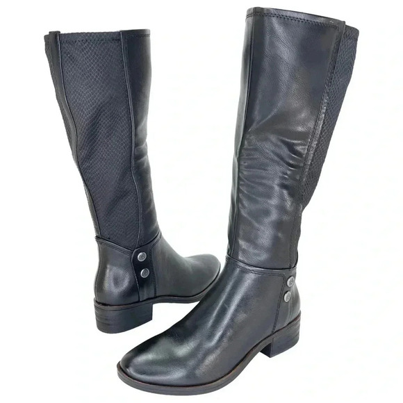 Baretraps Madelyn Black Faux Leather Mid Calf Womens Boots Size 5.5M - Picture 7 of 9